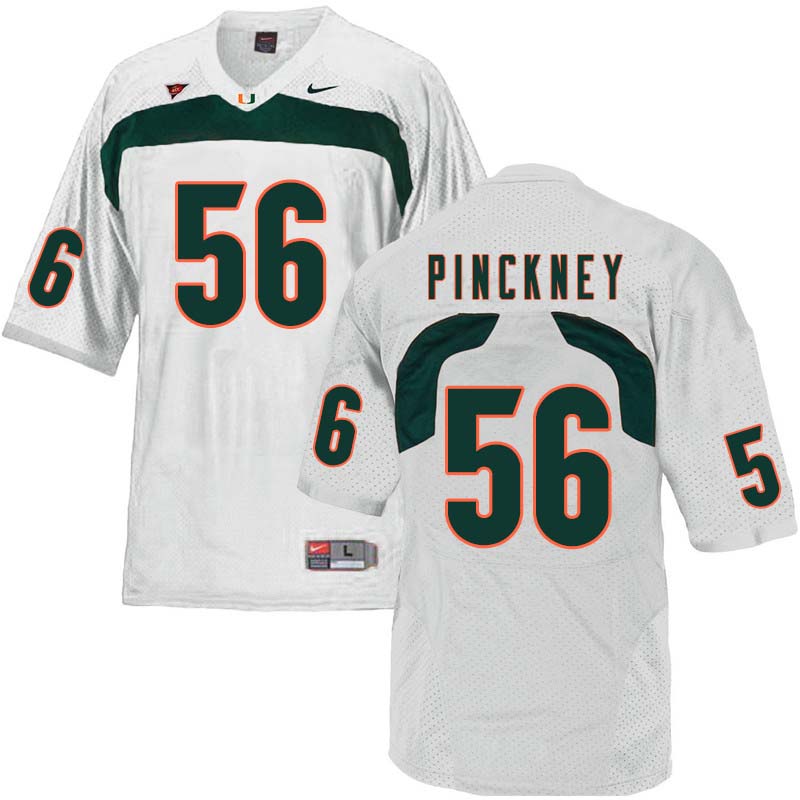 Nike Miami Hurricanes #56 Michael Pinckney College Football Jerseys Sale-White - Click Image to Close